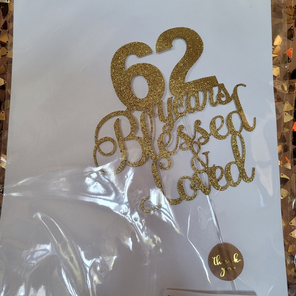 62nd Birthday/Anniversary Cake Topper